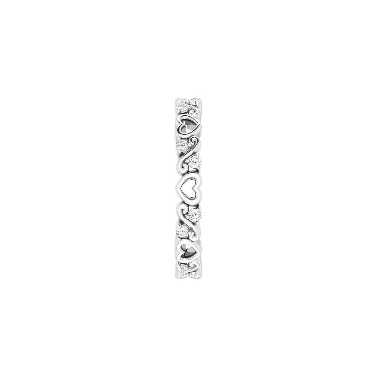 Sculptural Heart Eternity Band