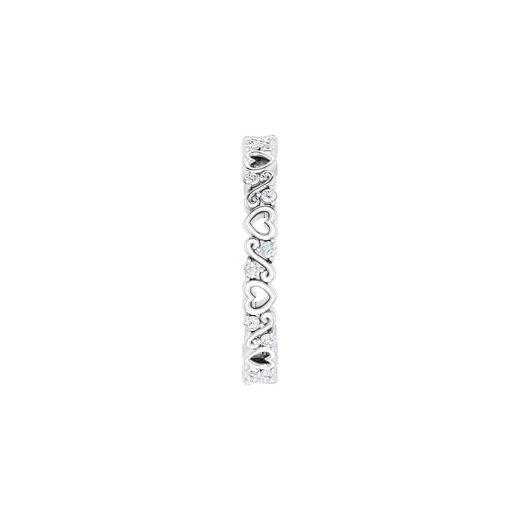 Sculptural Heart Eternity Band