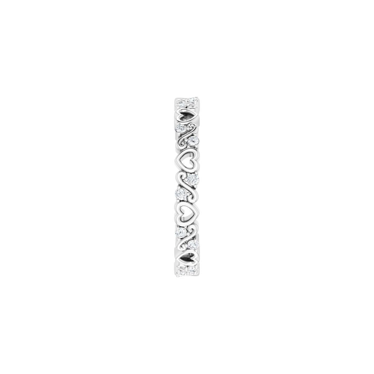 Sculptural Heart Eternity Band