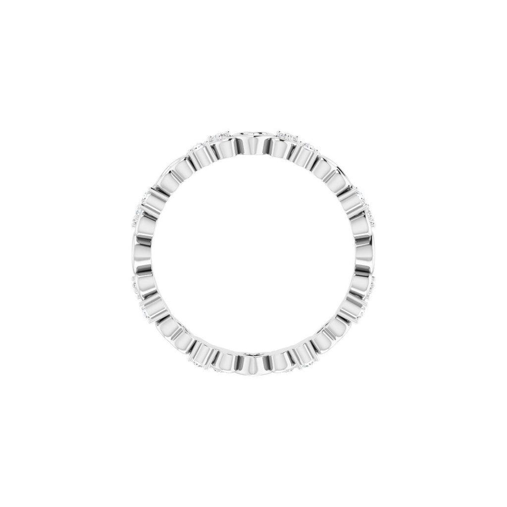 Sculptural Heart Eternity Band
