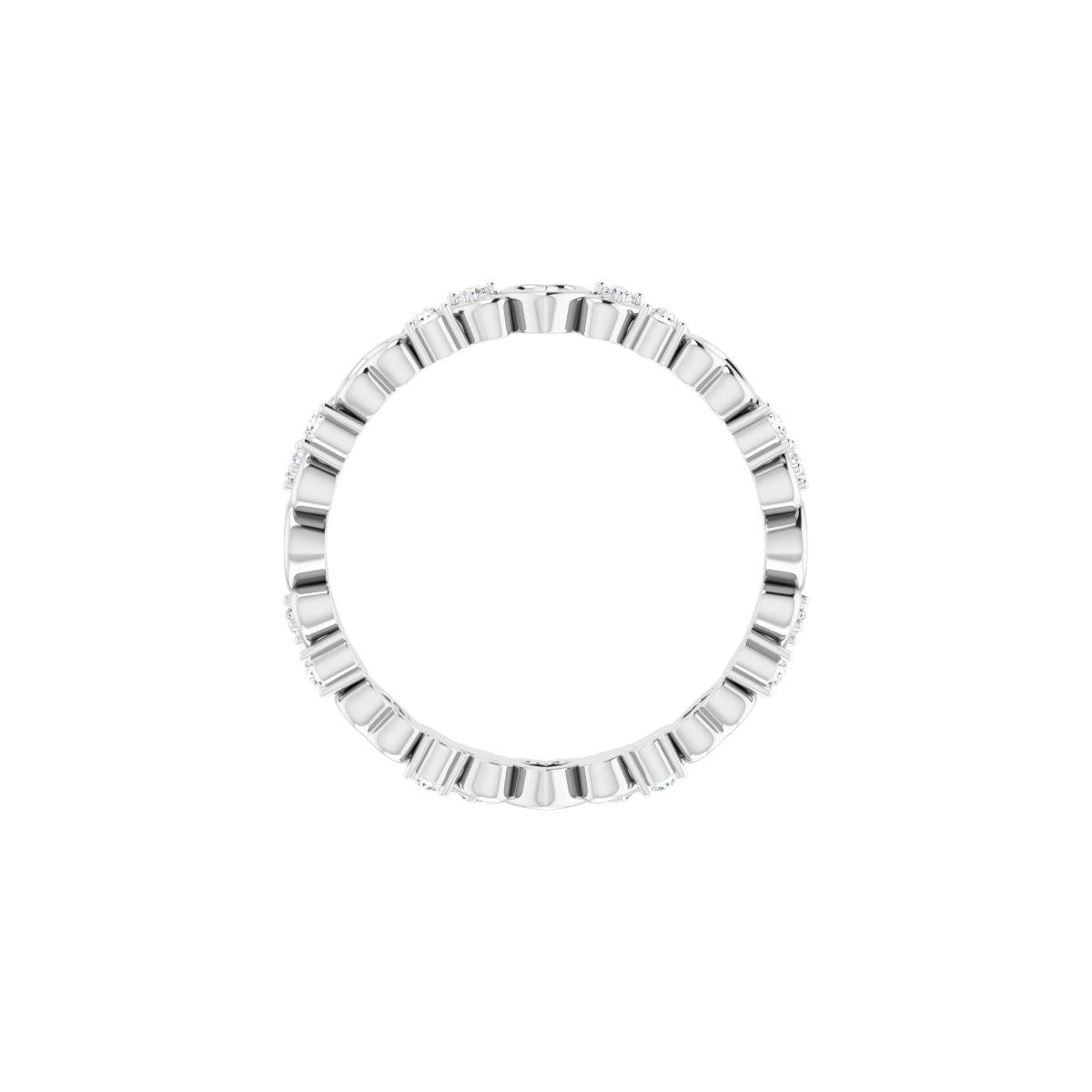 Sculptural Heart Eternity Band