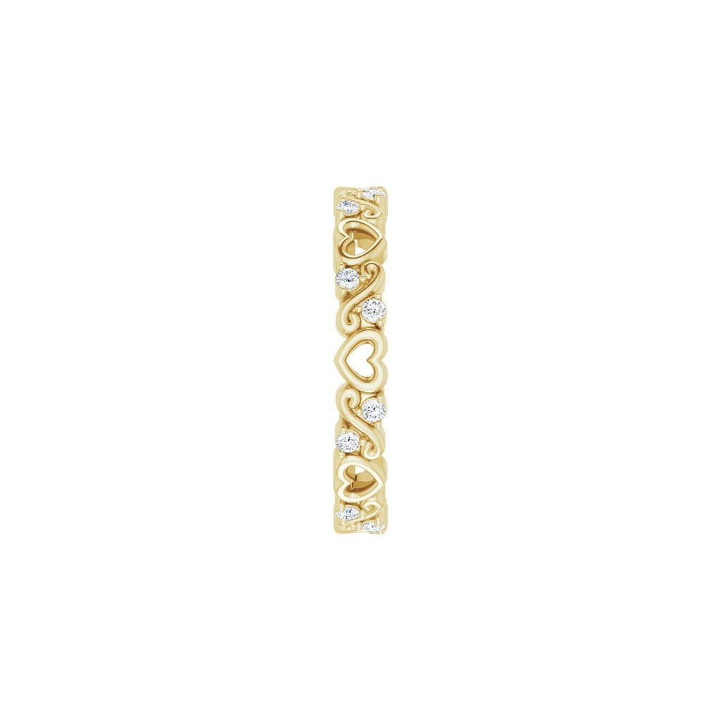 Sculptural Heart Eternity Band