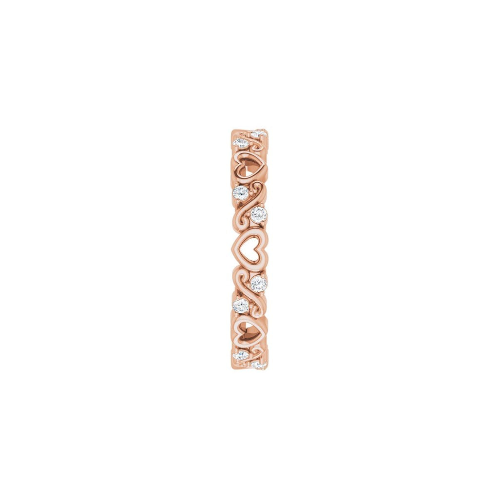 Sculptural Heart Eternity Band