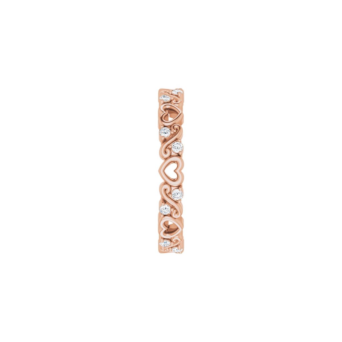 Sculptural Heart Eternity Band