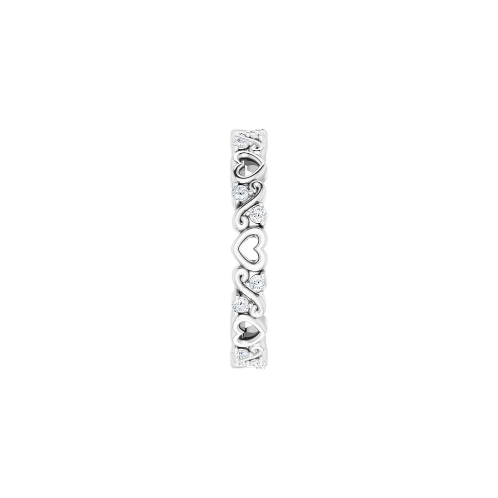 Sculptural Heart Eternity Band