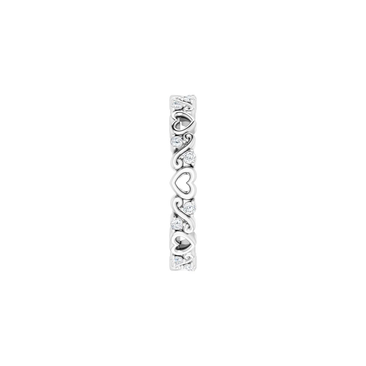 Sculptural Heart Eternity Band