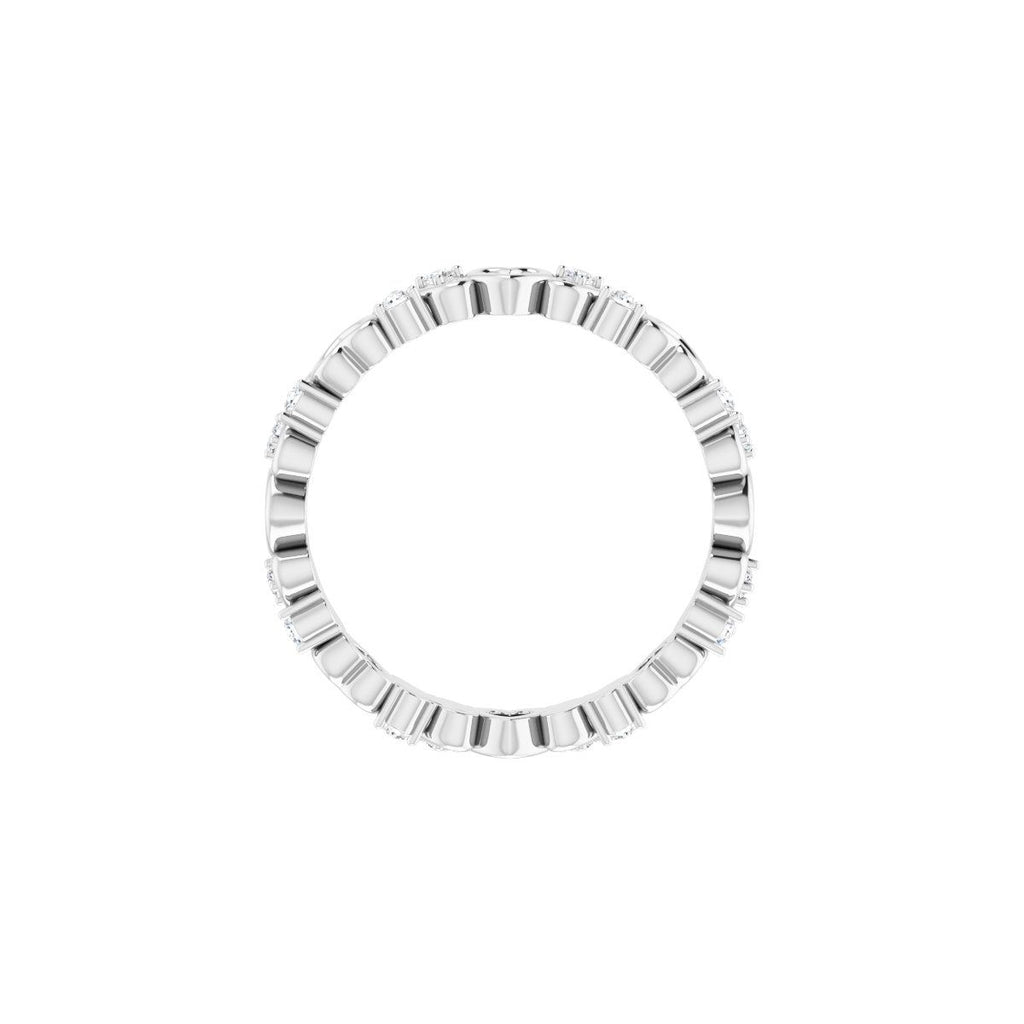 Sculptural Heart Eternity Band
