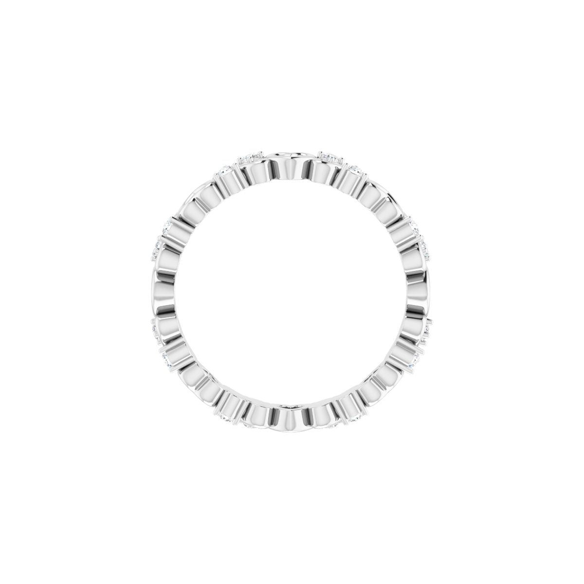 Sculptural Heart Eternity Band