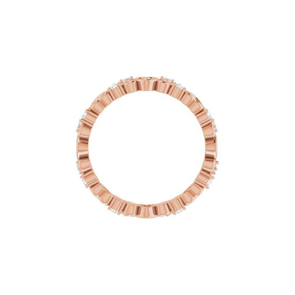 Sculptural Heart Eternity Band