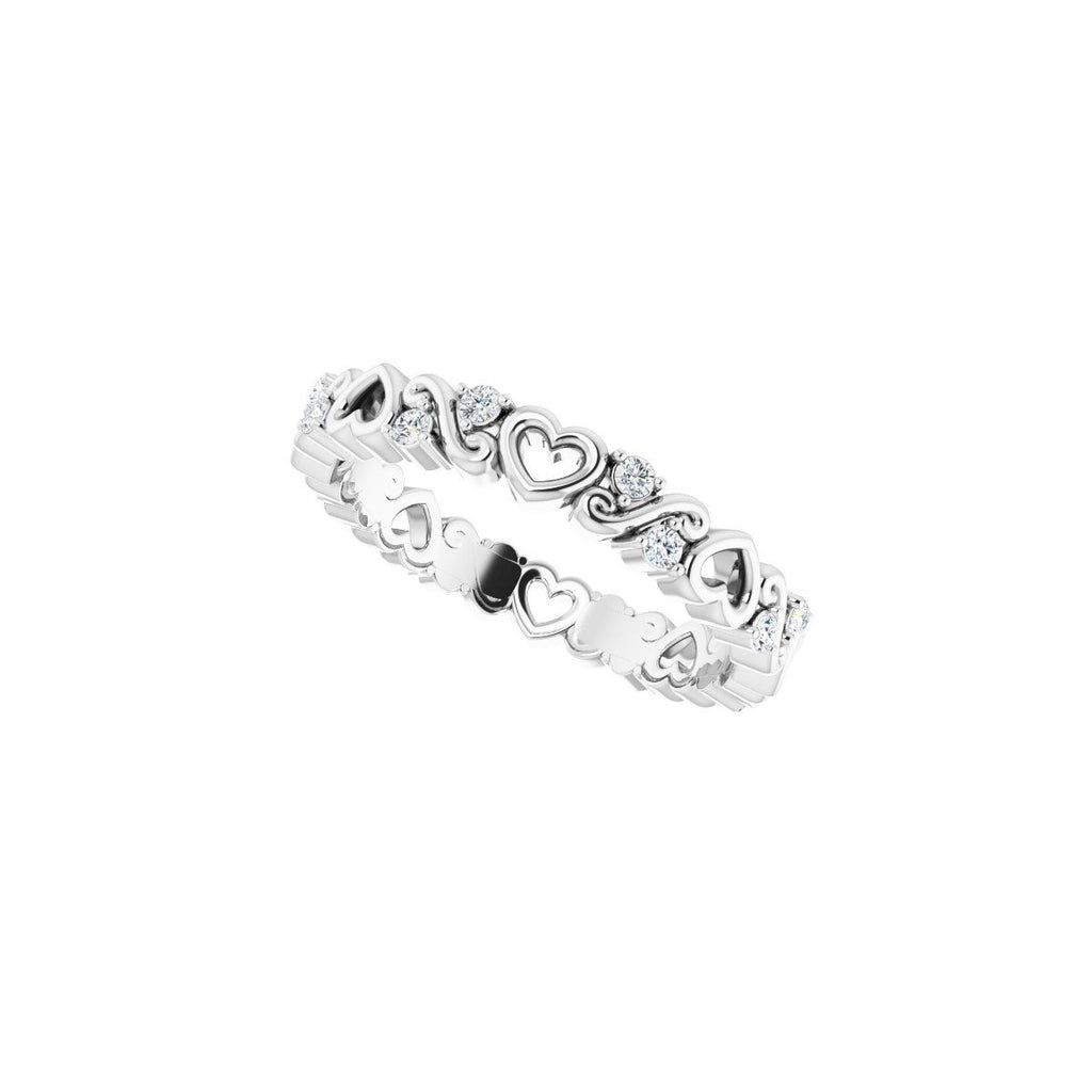 Sculptural Heart Eternity Band