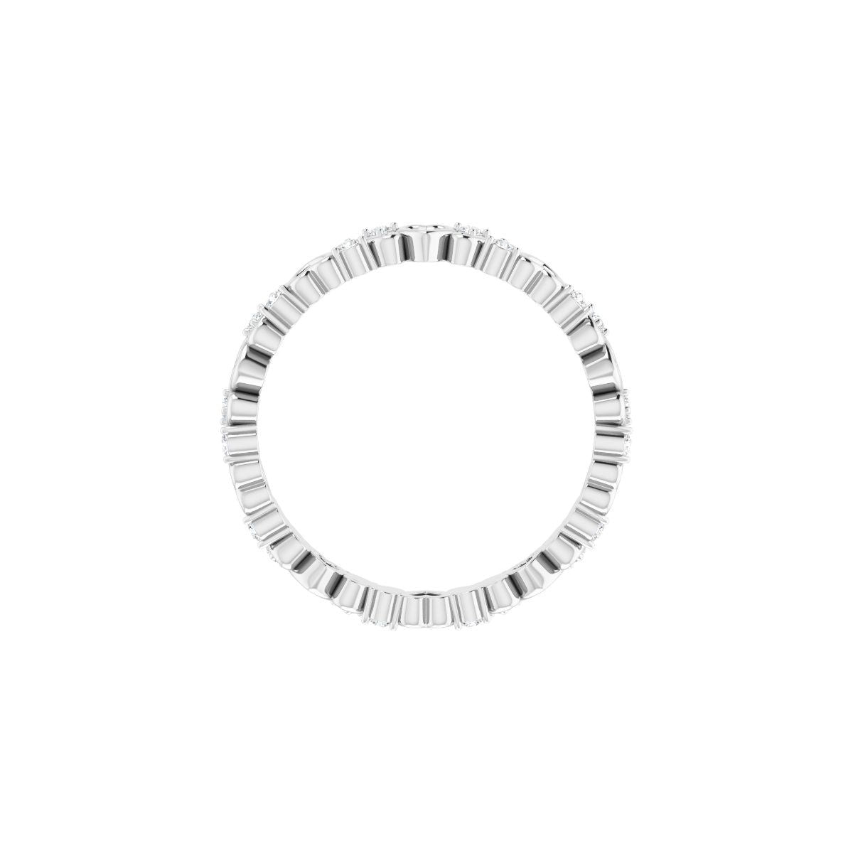 Sculptural Heart Eternity Band
