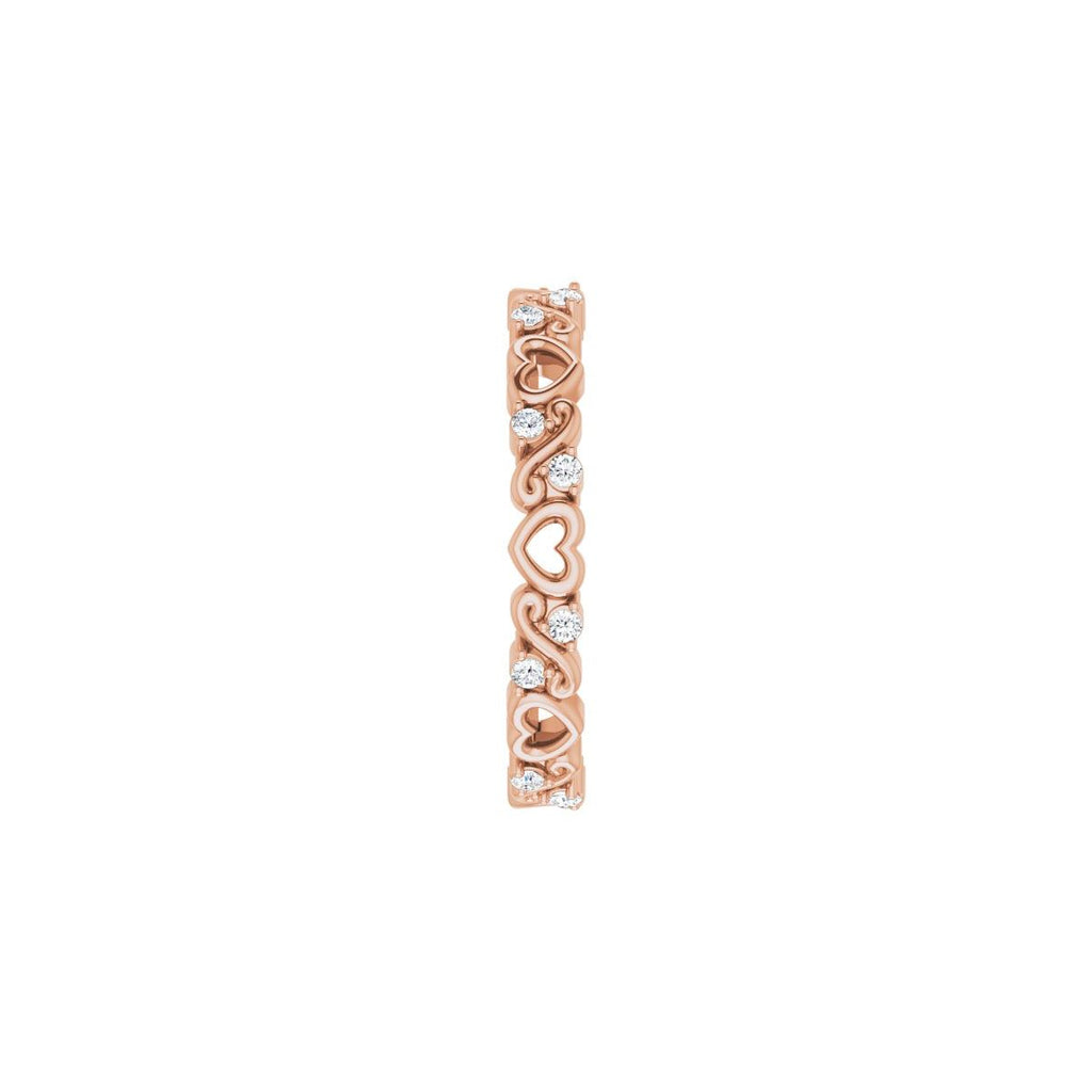 Sculptural Heart Eternity Band