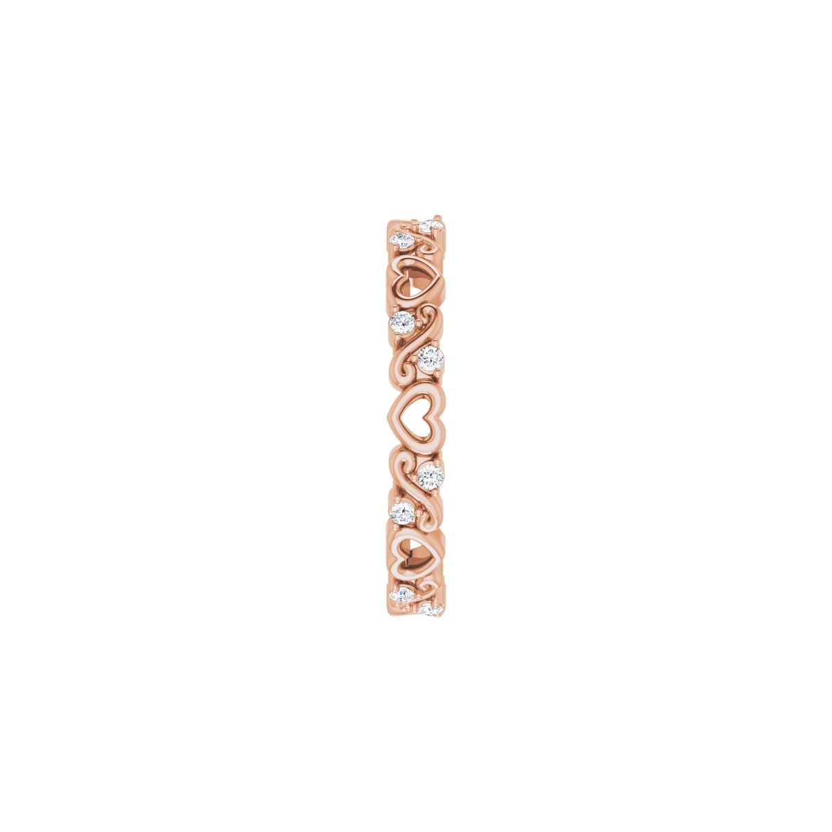 Sculptural Heart Eternity Band