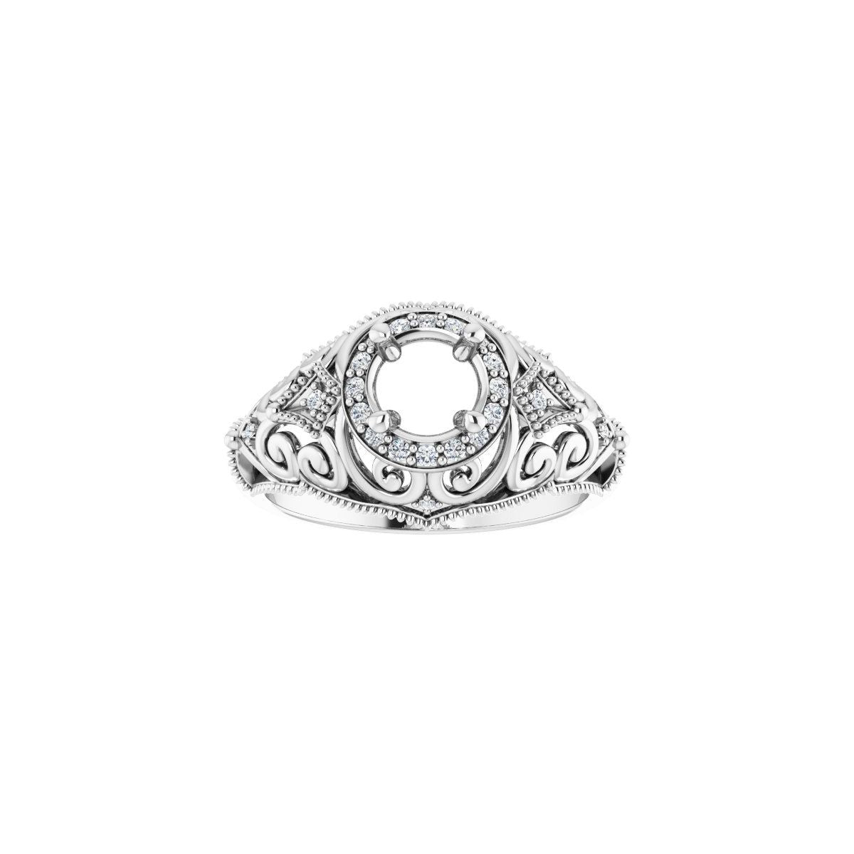 Halo-Style Vintage-Inspired Engagement Ring or Band
