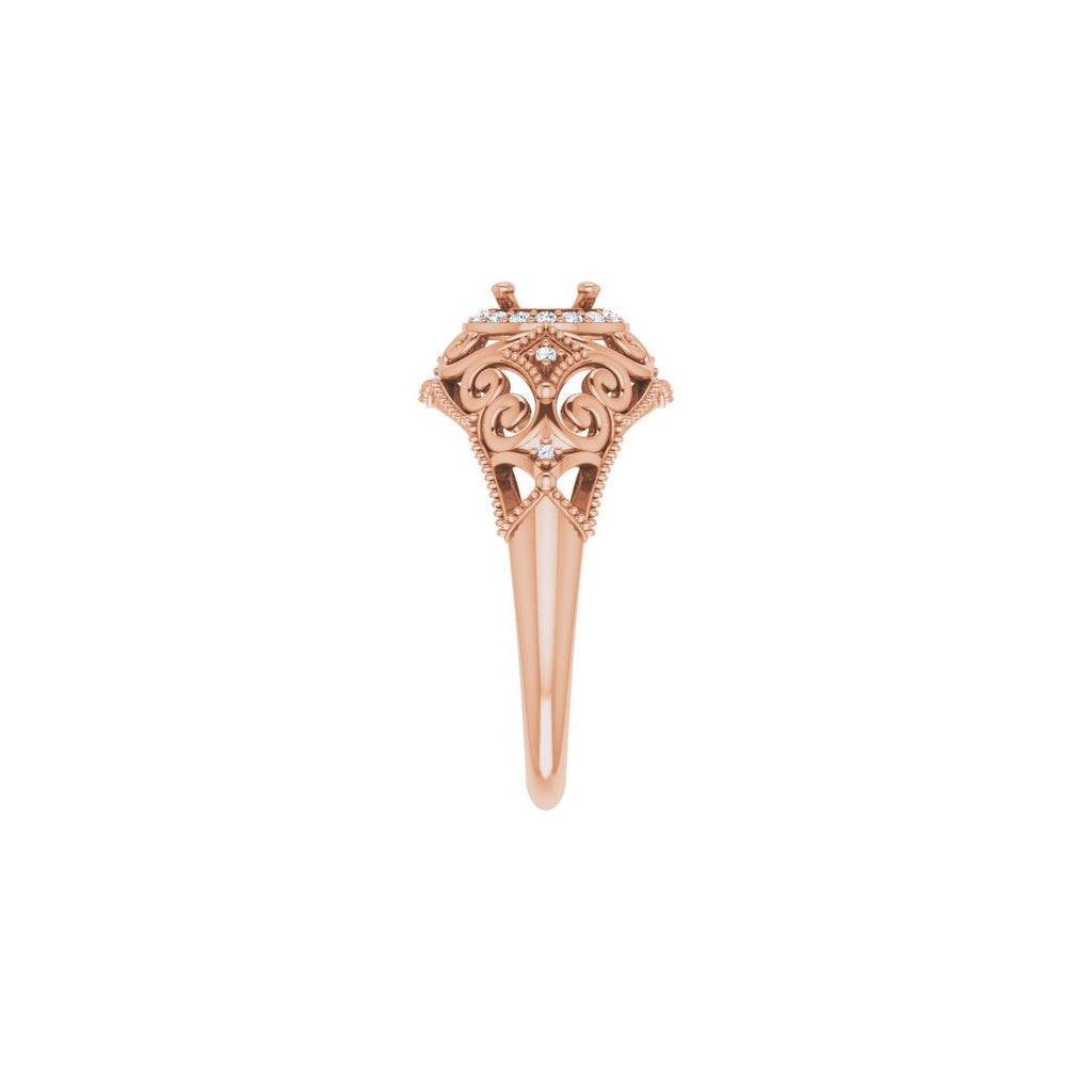 Halo-Style Vintage-Inspired Engagement Ring or Band
