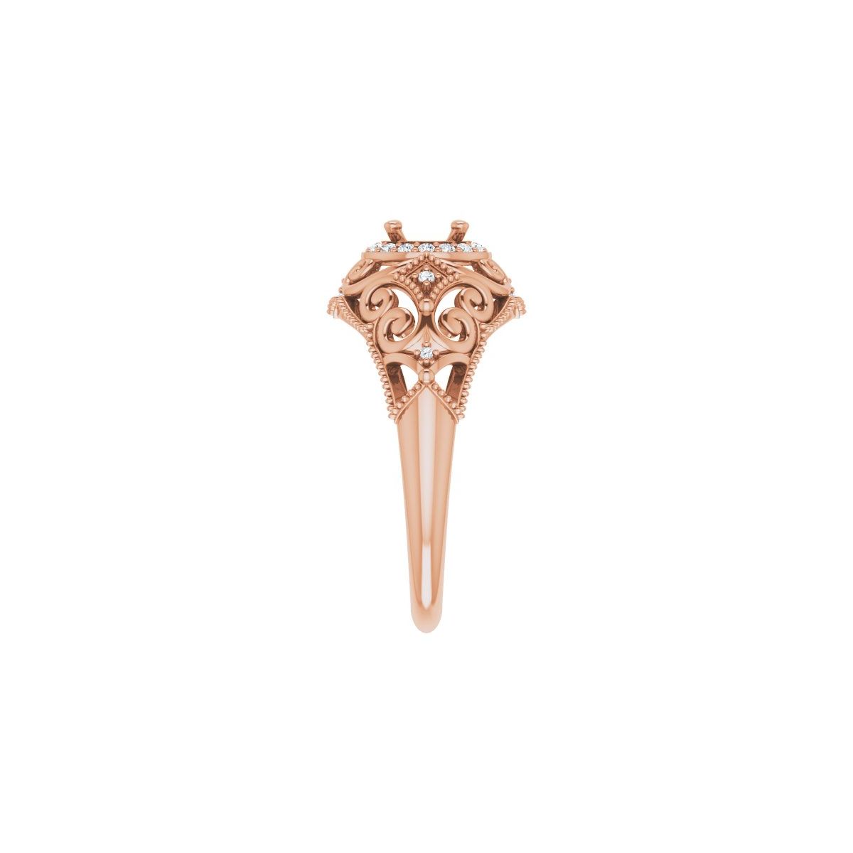 Halo-Style Vintage-Inspired Engagement Ring or Band
