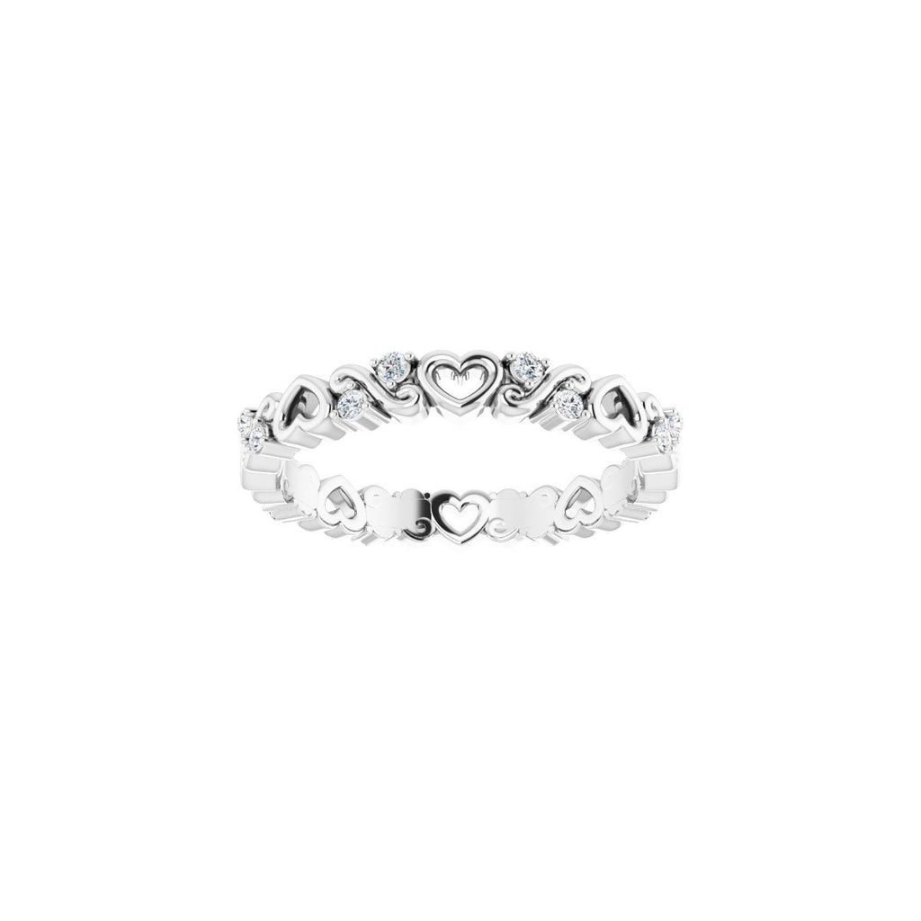 Sculptural Heart Eternity Band