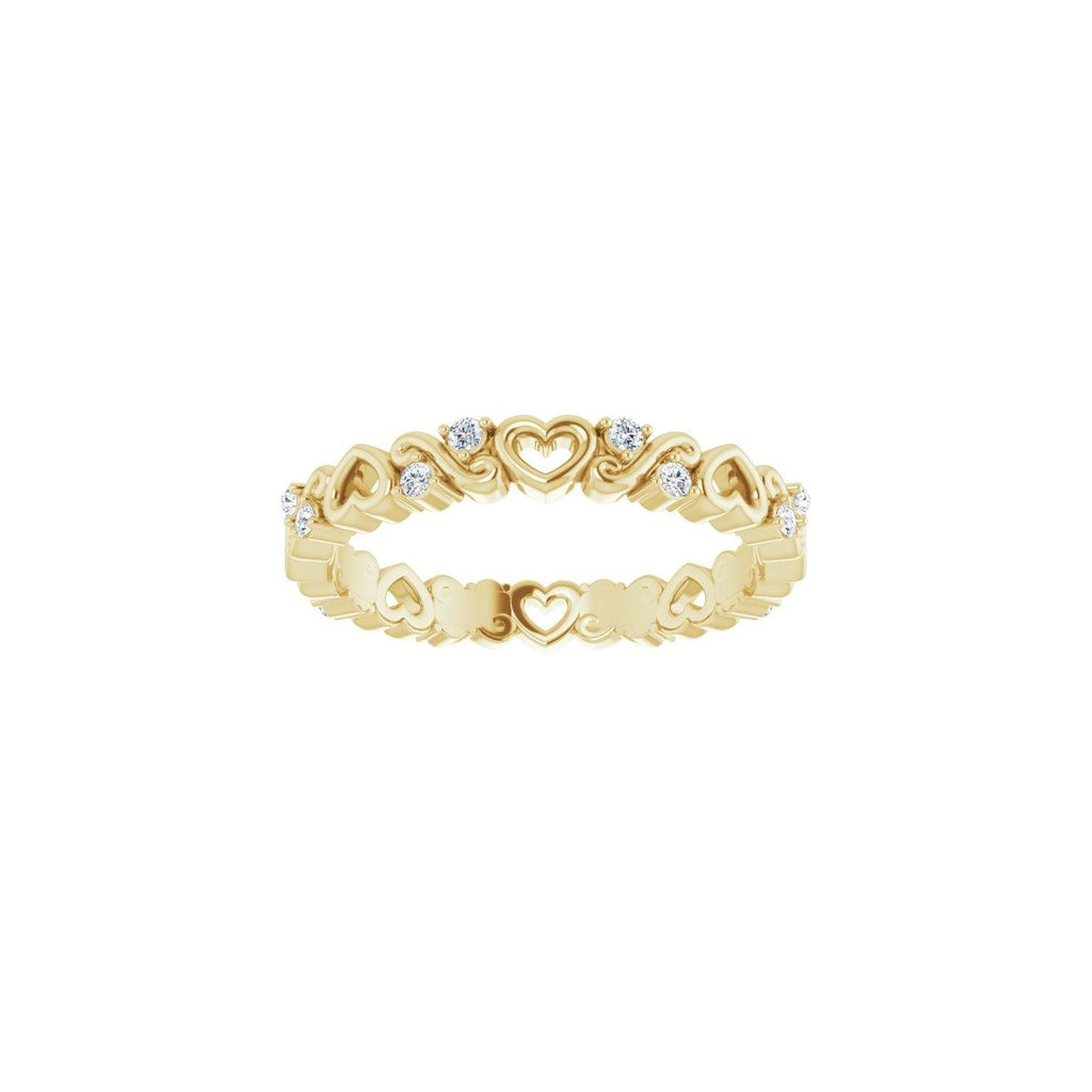 Sculptural Heart Eternity Band