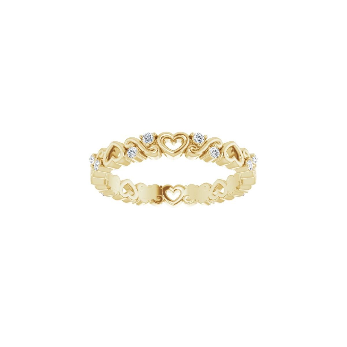 Sculptural Heart Eternity Band