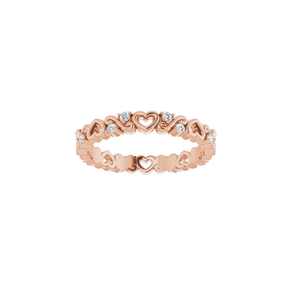 Sculptural Heart Eternity Band