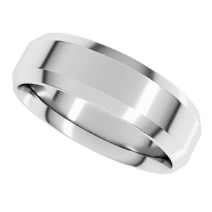 Beveled-Edge Comfort-Fit Flat Band