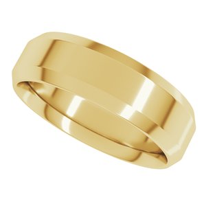 Beveled-Edge Comfort-Fit Flat Band
