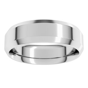 Beveled-Edge Comfort-Fit Flat Band
