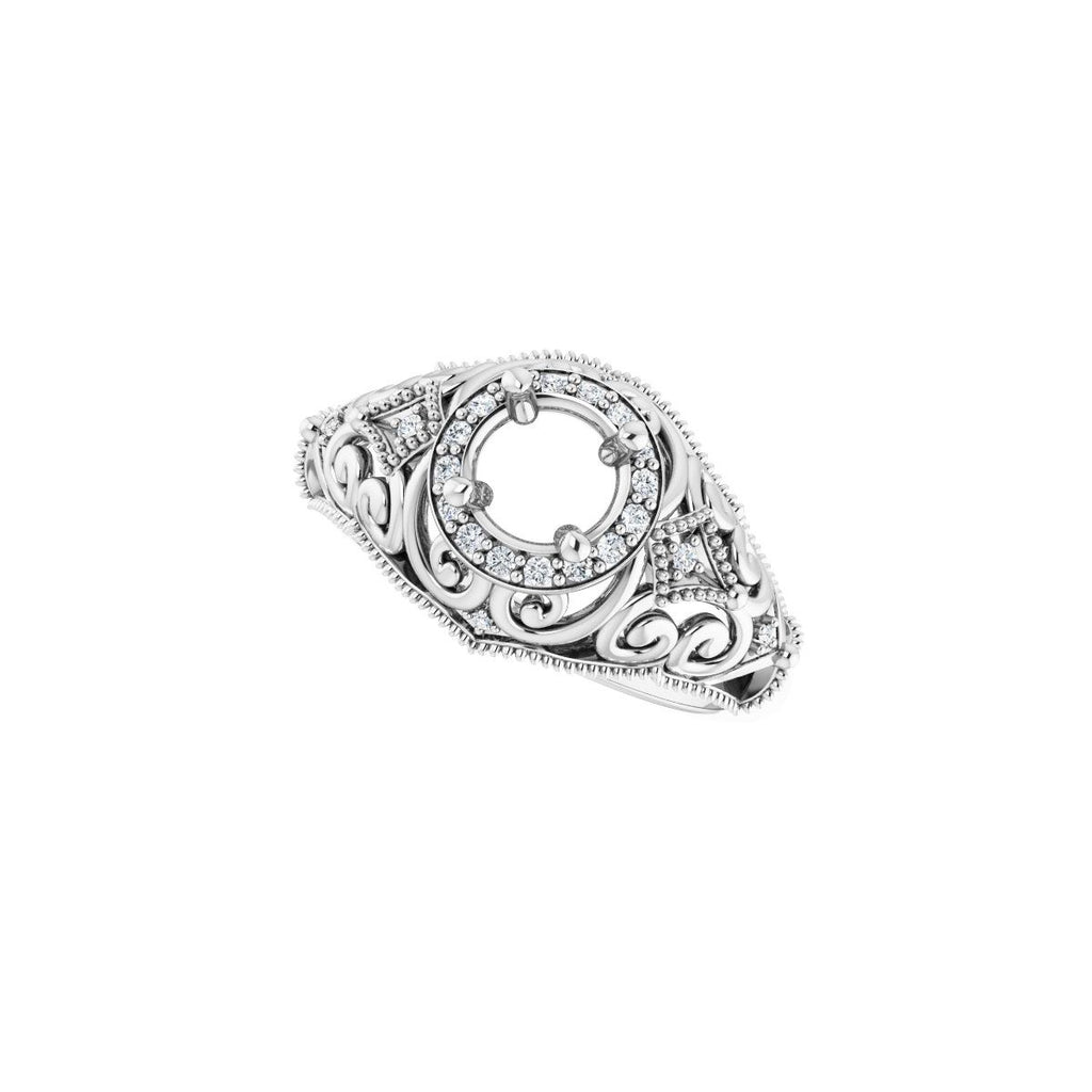 Halo-Style Vintage-Inspired Engagement Ring or Band