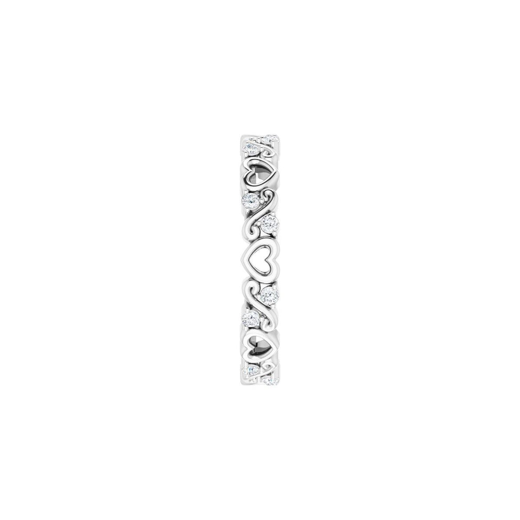 Sculptural Heart Eternity Band