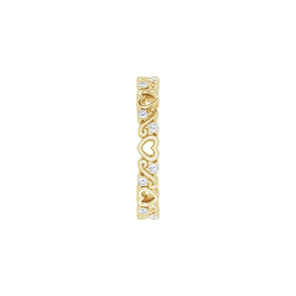 Sculptural Heart Eternity Band
