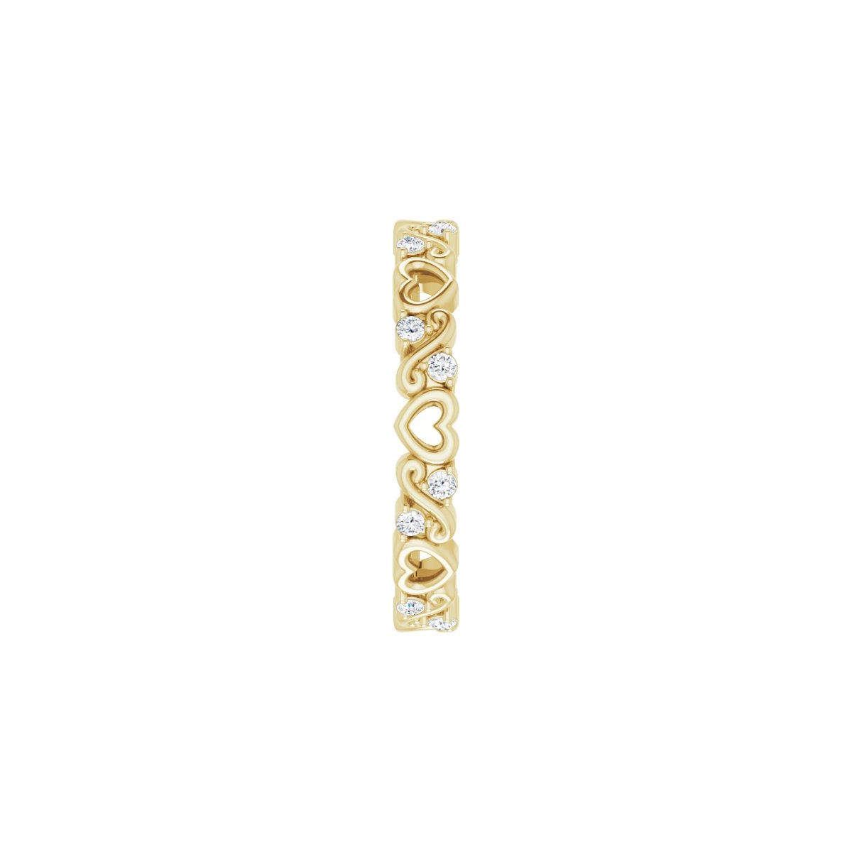 Sculptural Heart Eternity Band