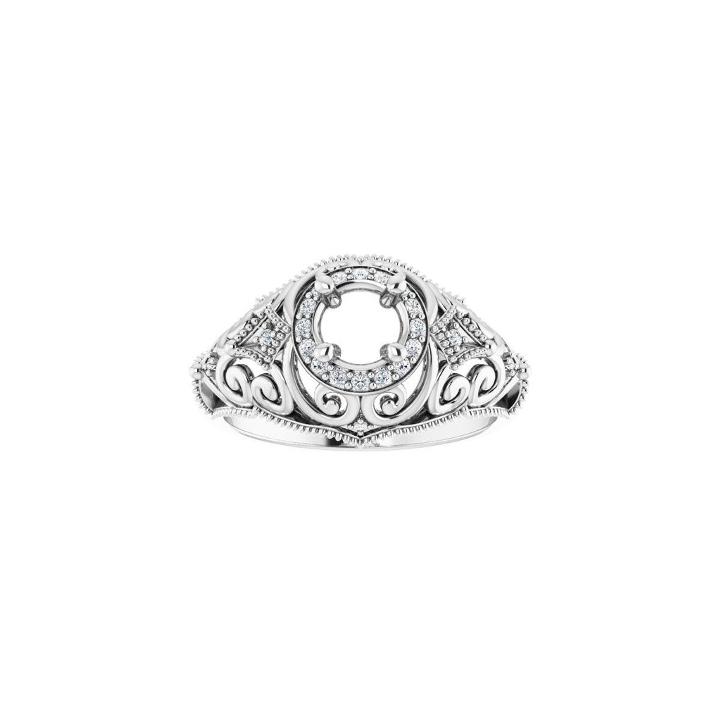 Halo-Style Vintage-Inspired Engagement Ring or Band
