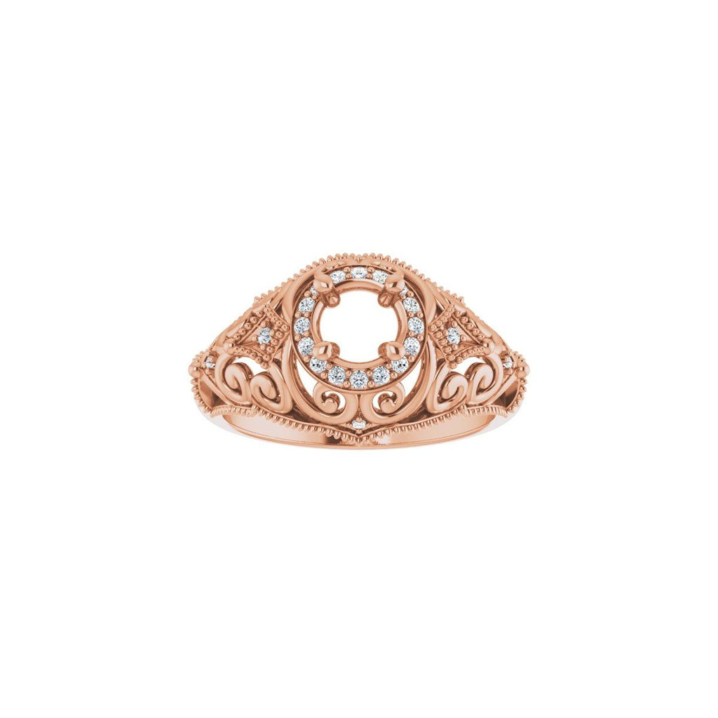 Halo-Style Vintage-Inspired Engagement Ring or Band