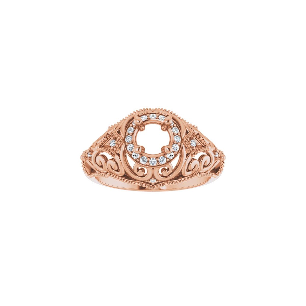 Halo-Style Vintage-Inspired Engagement Ring or Band