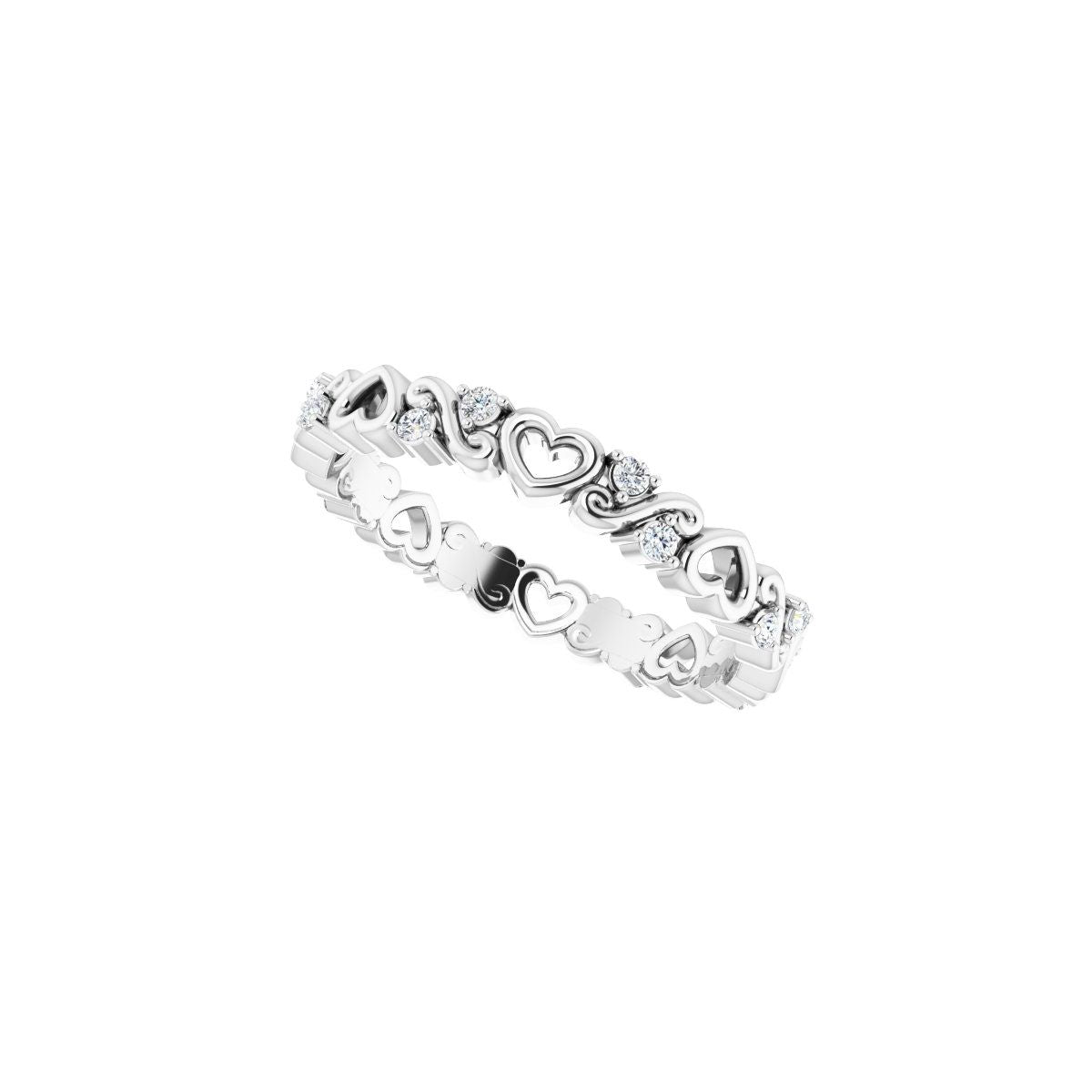 Sculptural Heart Eternity Band