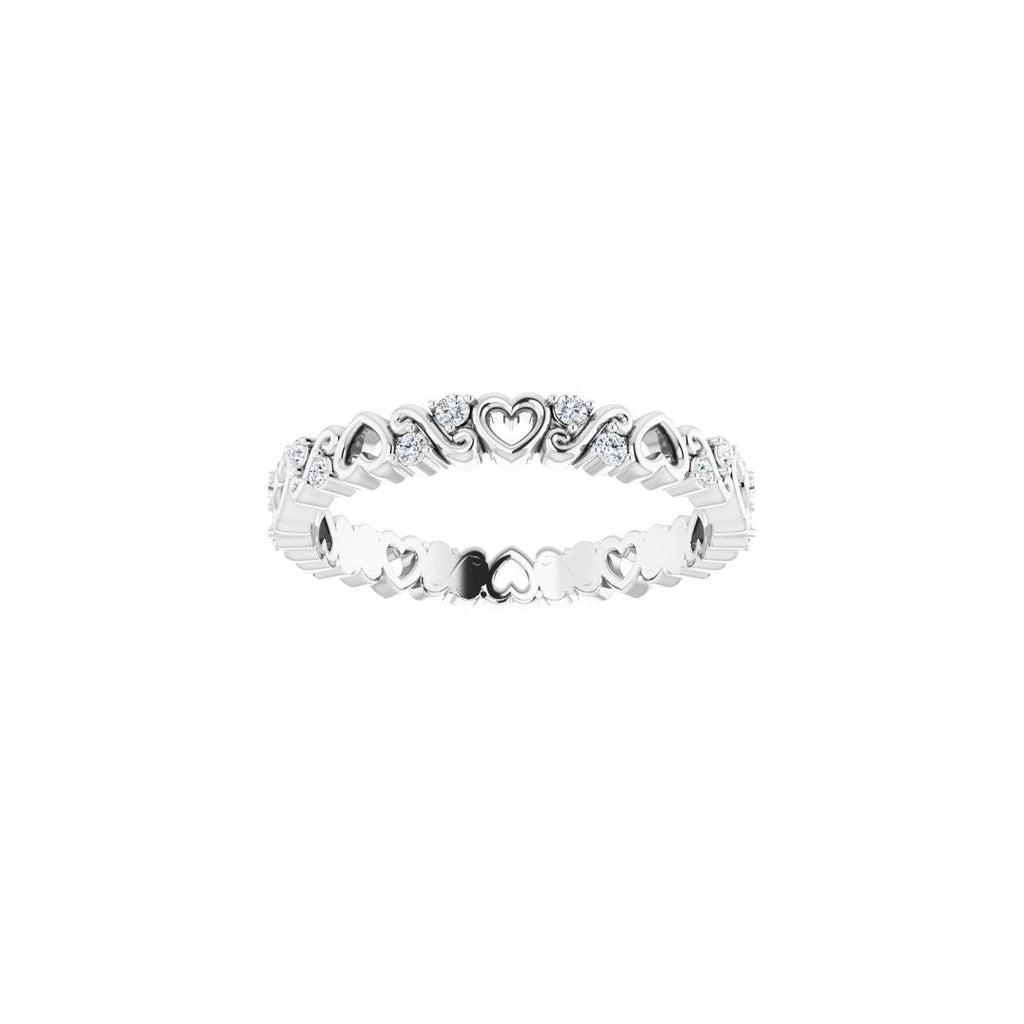 Sculptural Heart Eternity Band