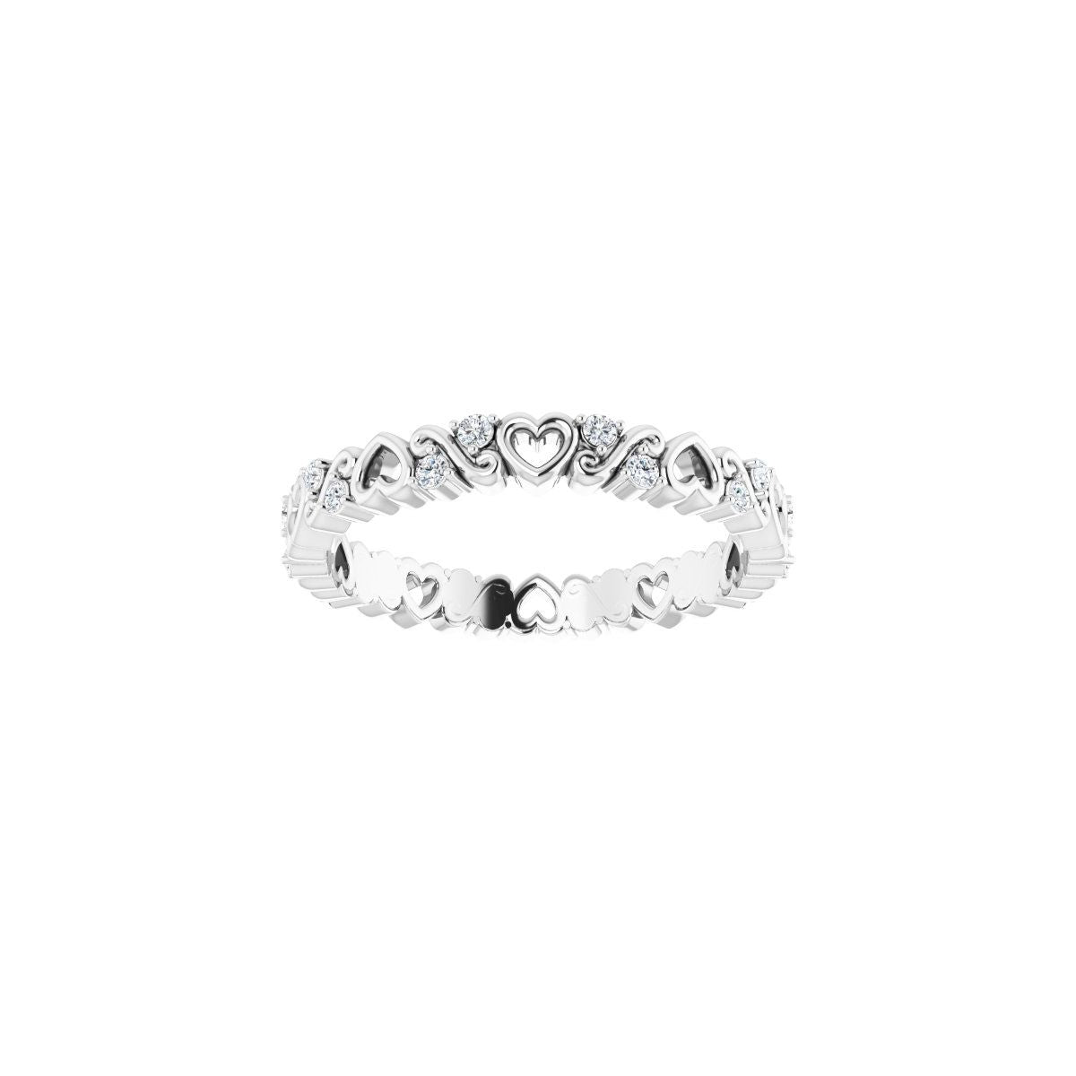 Sculptural Heart Eternity Band