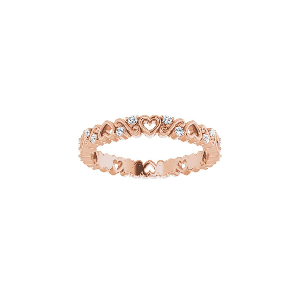 Sculptural Heart Eternity Band