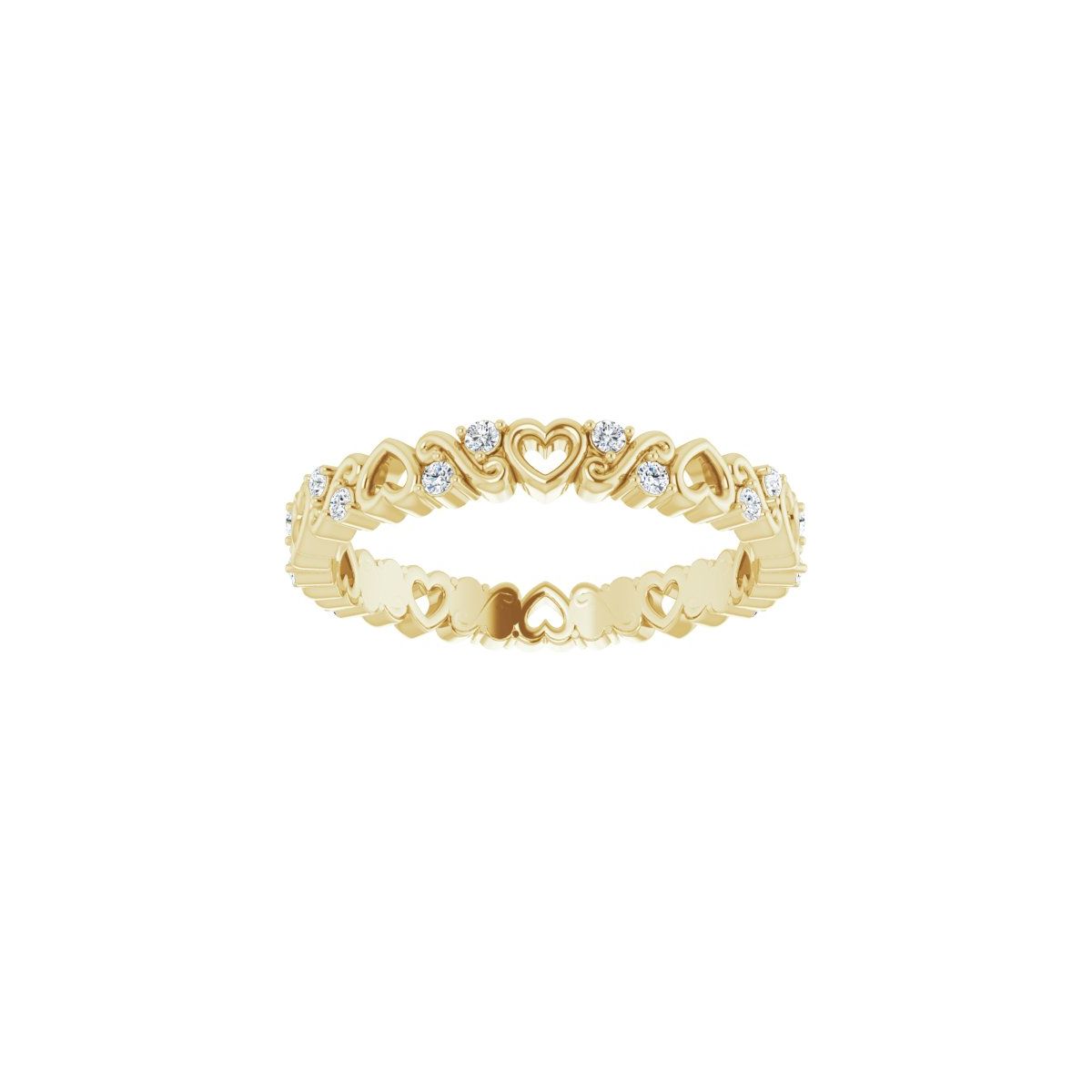 Sculptural Heart Eternity Band