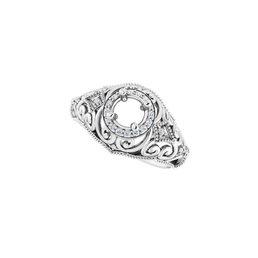 Halo-Style Vintage-Inspired Engagement Ring or Band