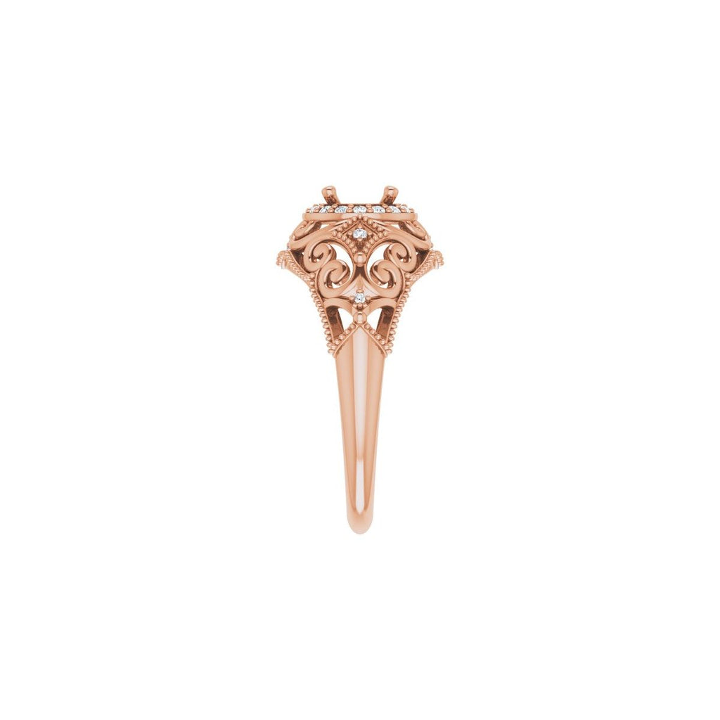 Halo-Style Vintage-Inspired Engagement Ring or Band