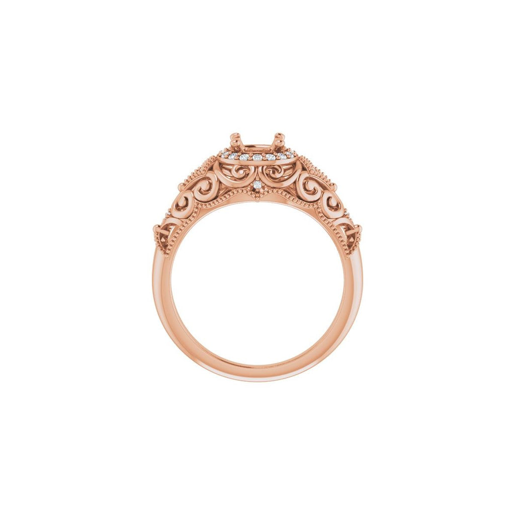 Halo-Style Vintage-Inspired Engagement Ring or Band