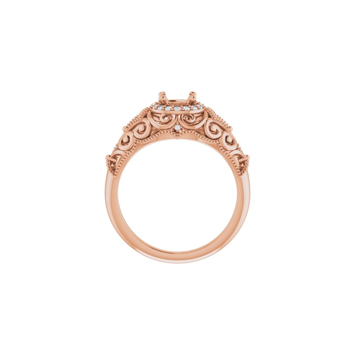Halo-Style Vintage-Inspired Engagement Ring or Band