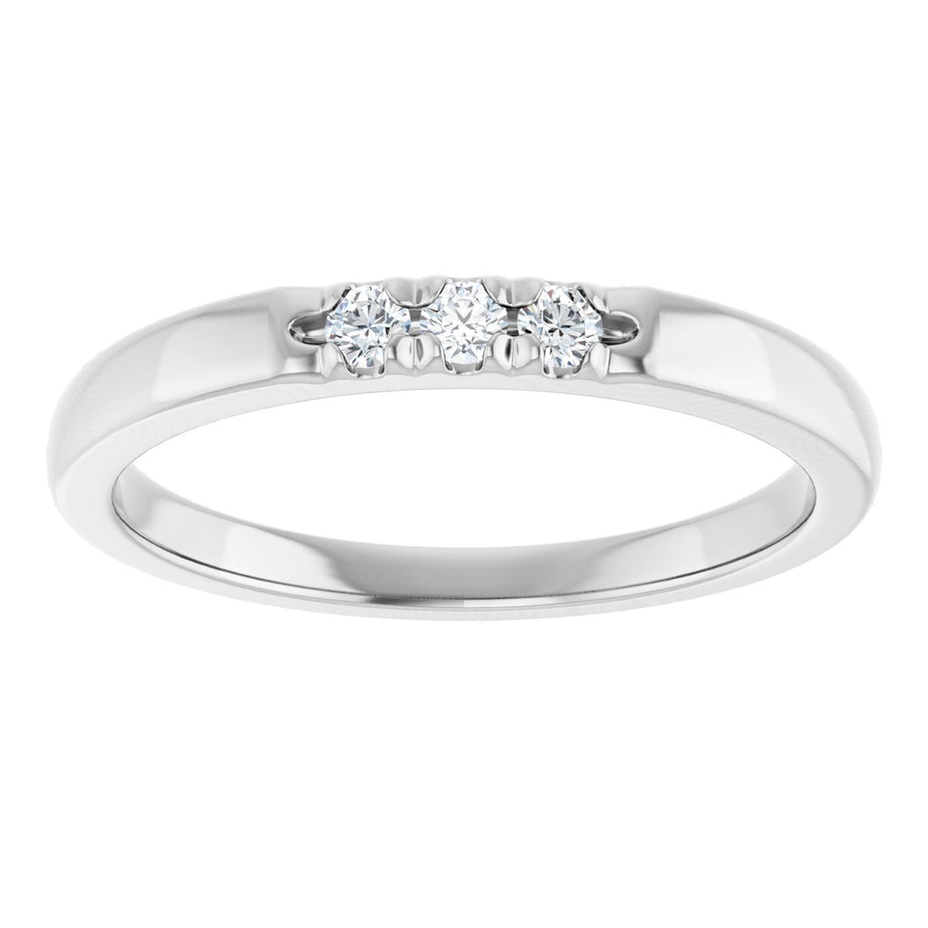 French-Set Three-Stone Anniversary Band