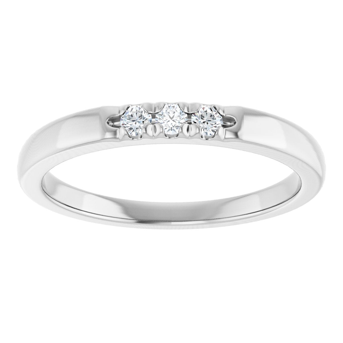 French-Set Three-Stone Anniversary Band