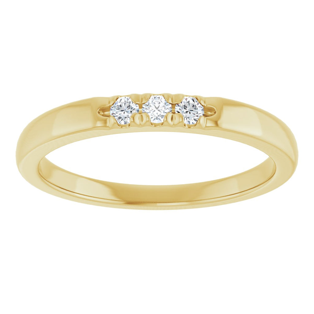 French-Set Three-Stone Anniversary Band