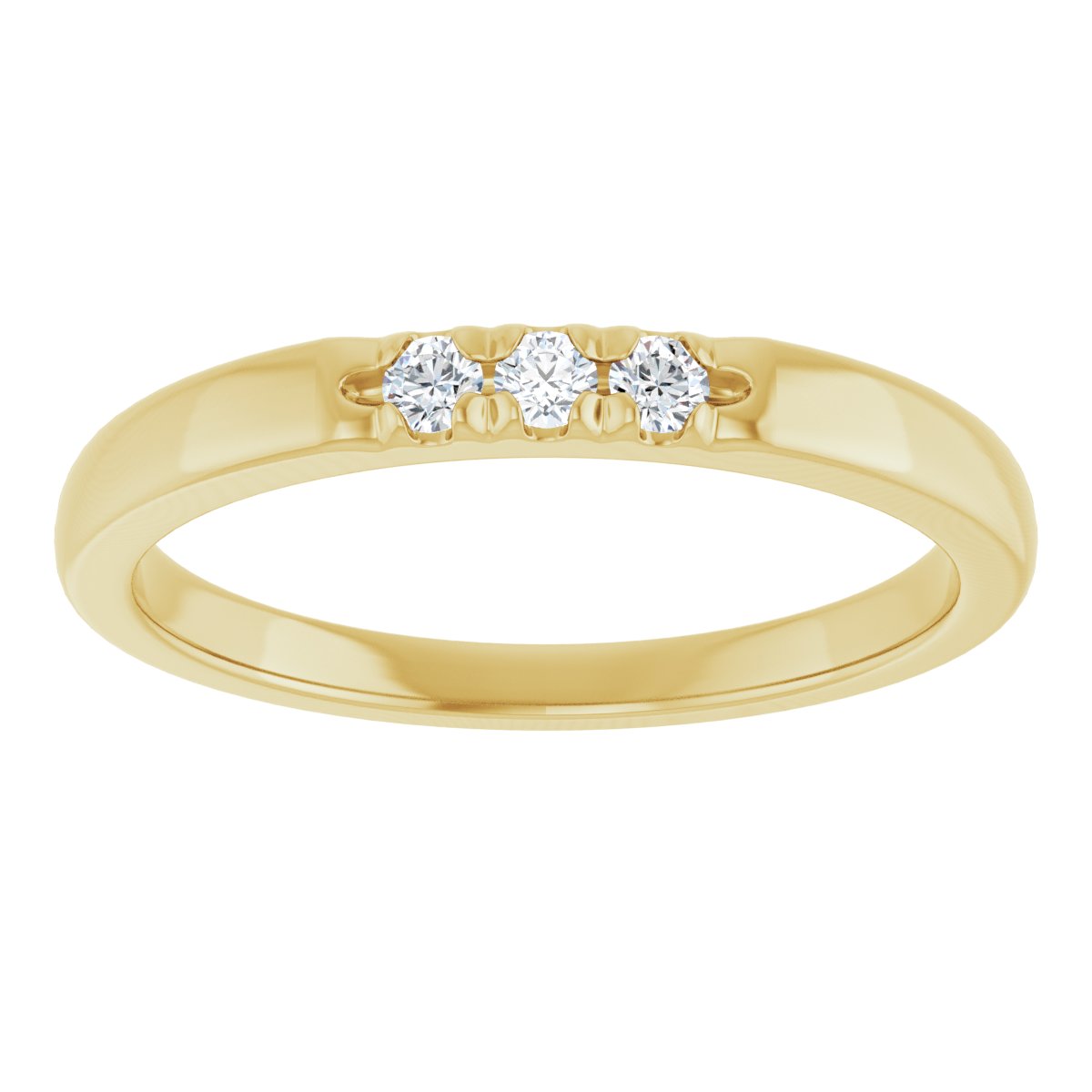 French-Set Three-Stone Anniversary Band