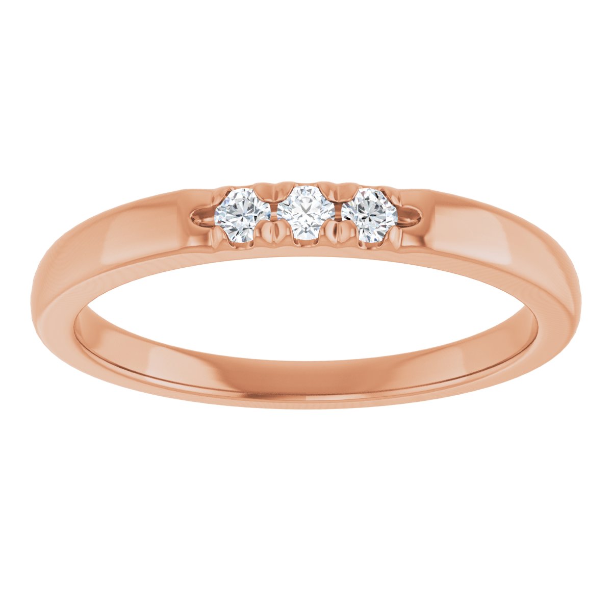 French-Set Three-Stone Anniversary Band