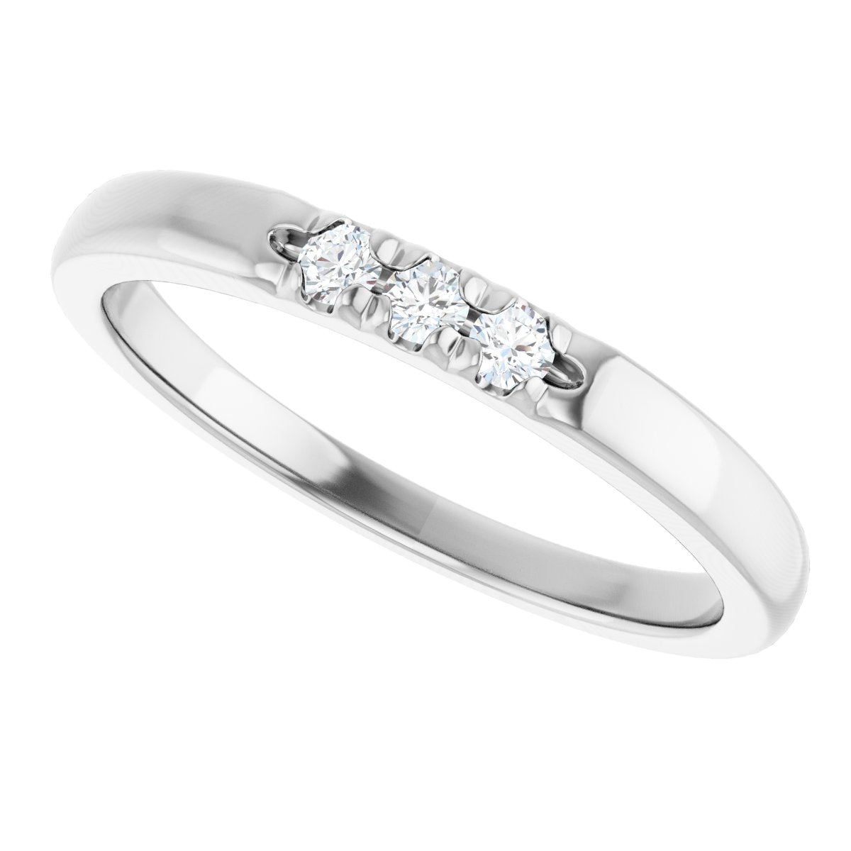 French-Set Three-Stone Anniversary Band