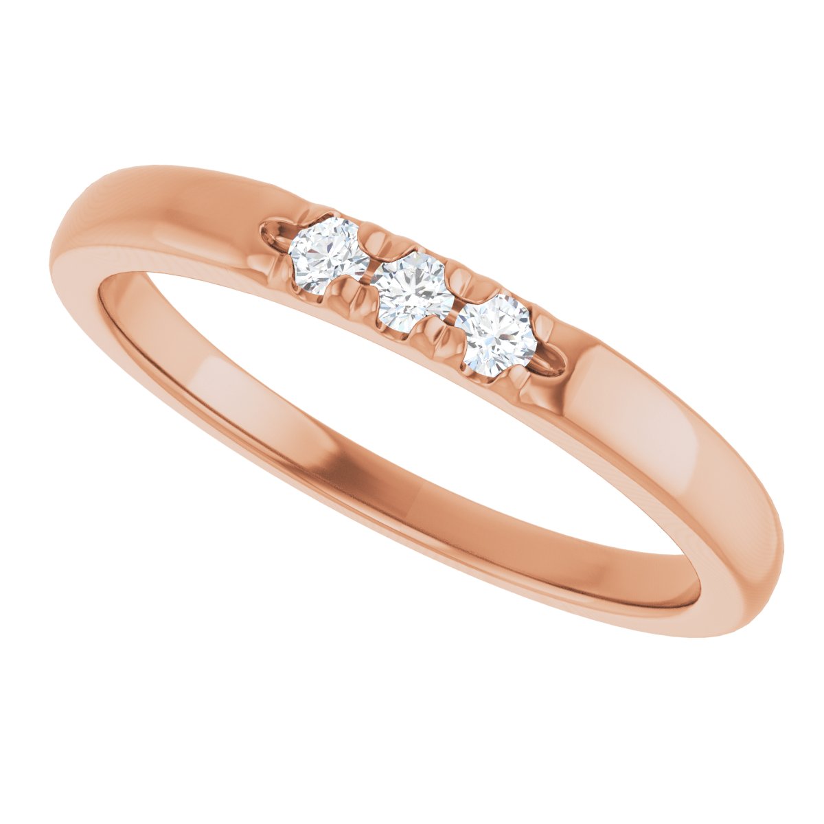 French-Set Three-Stone Anniversary Band
